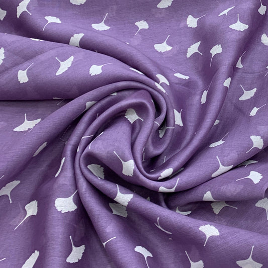 Lavender Floral Chanderi Printed