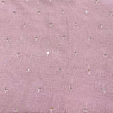 Pastel Pink Flower Sequins Chanderi