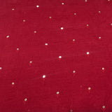 Red Flower Sequins Chanderi