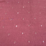 Carrot Pink Flower Sequins Chanderi