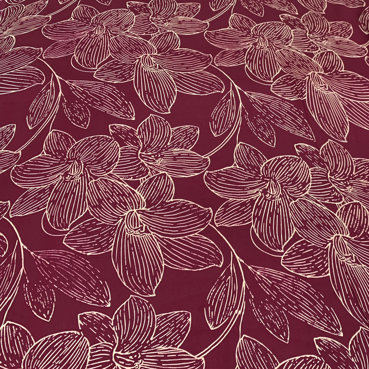 Maroon Jal Flower Print