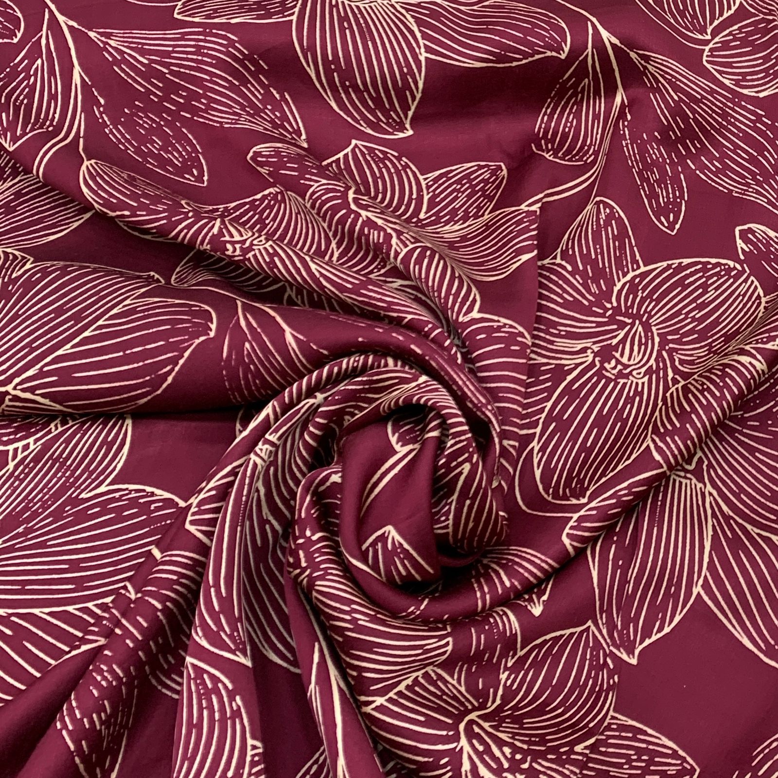 Maroon Jal Flower Print