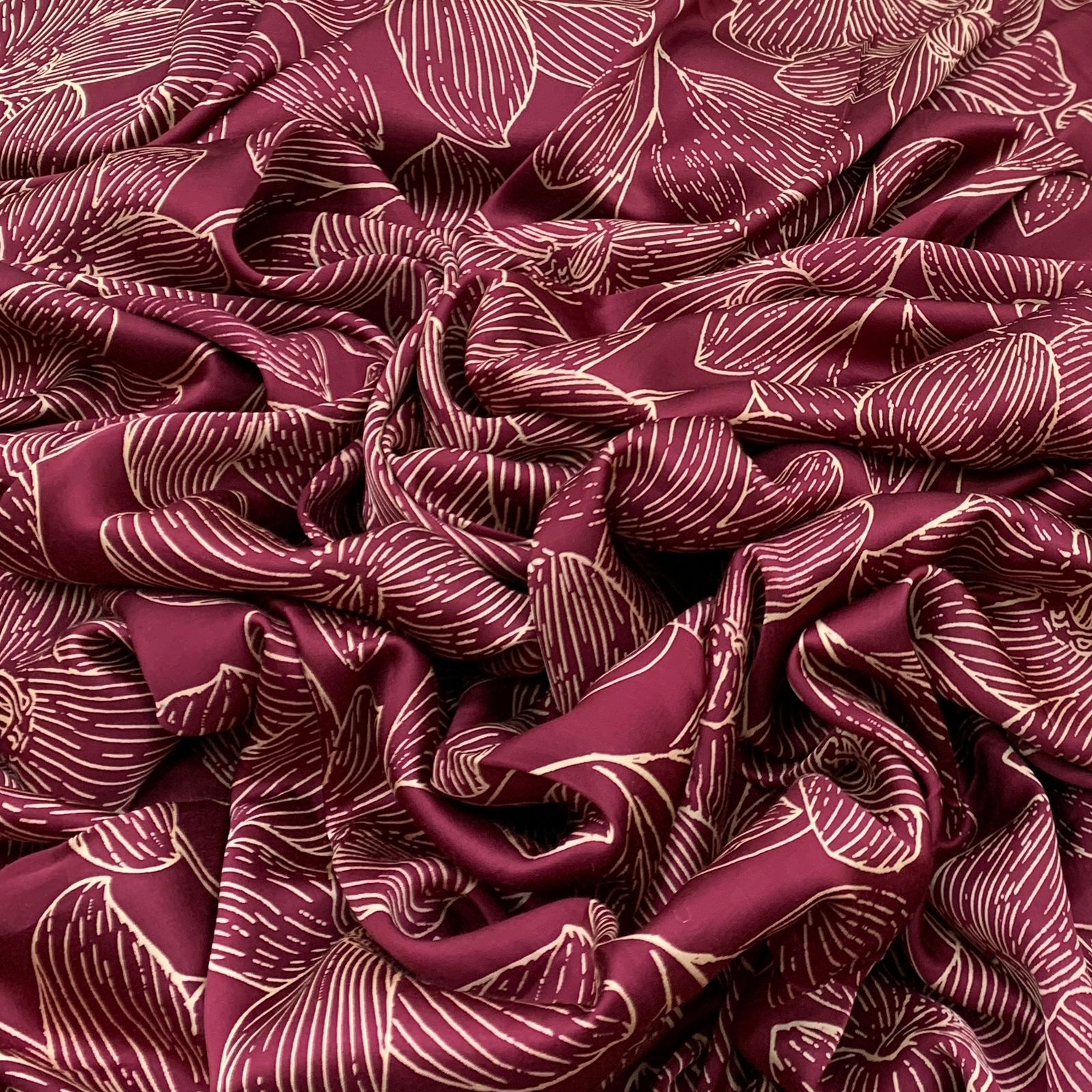 Maroon Jal Flower Print