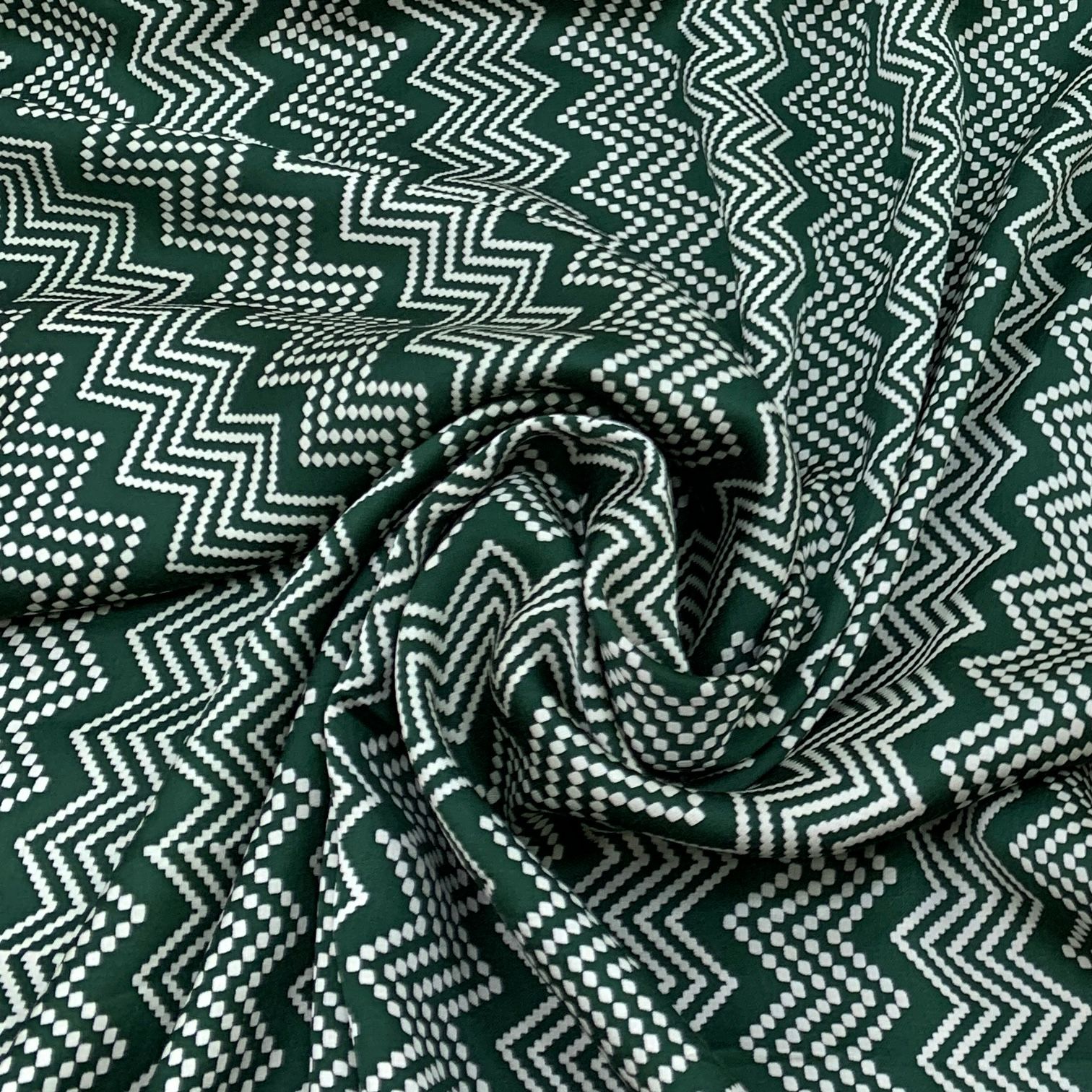 Green Zig Zag Print