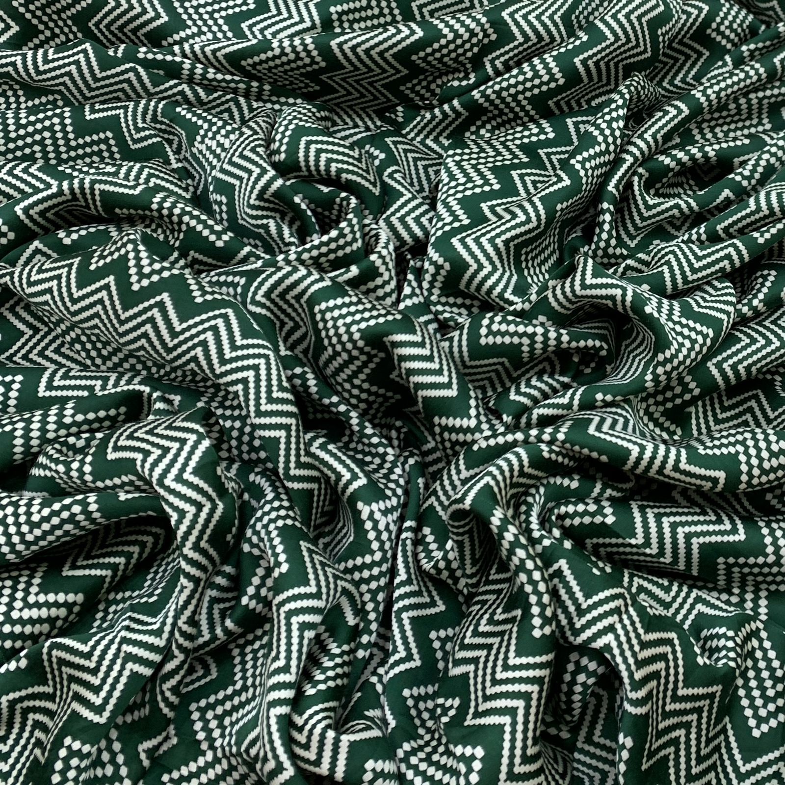 Green Zig Zag Print