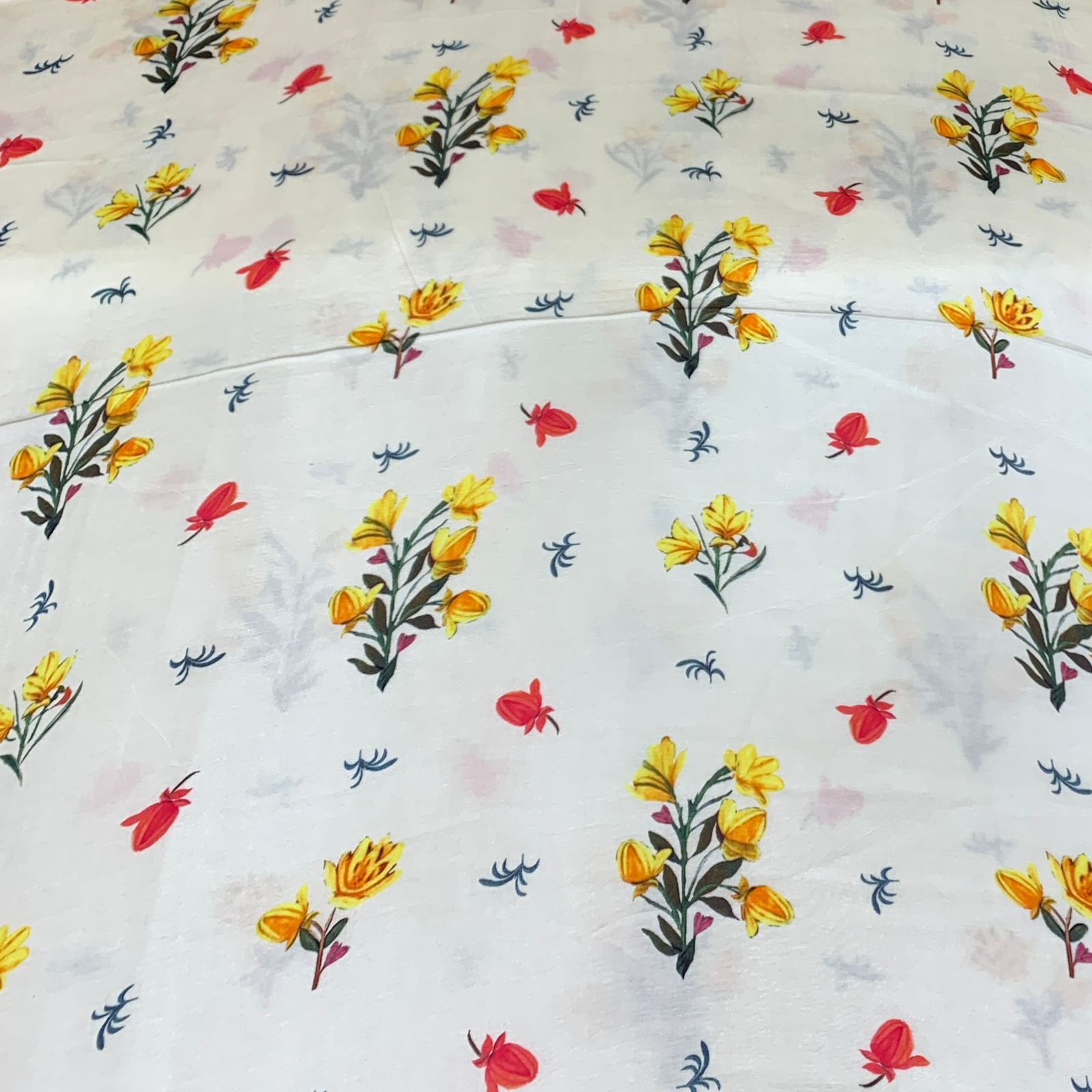 Off White Flower Print