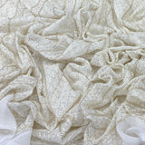 White Georgette Flower Embroidery