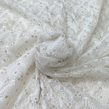 white georgette flower embroidery