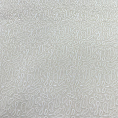 White Georgette Geometric Thread Embroidery