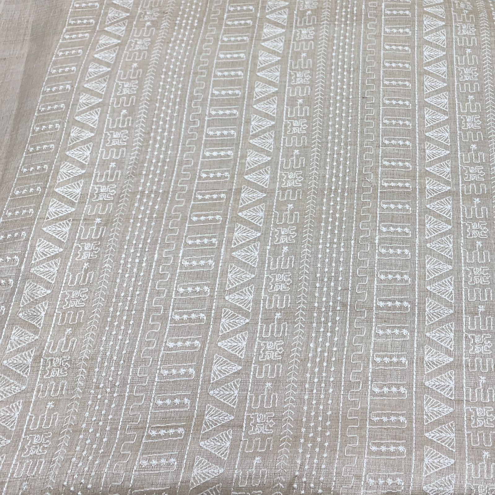 Beige Tussar Embroidery