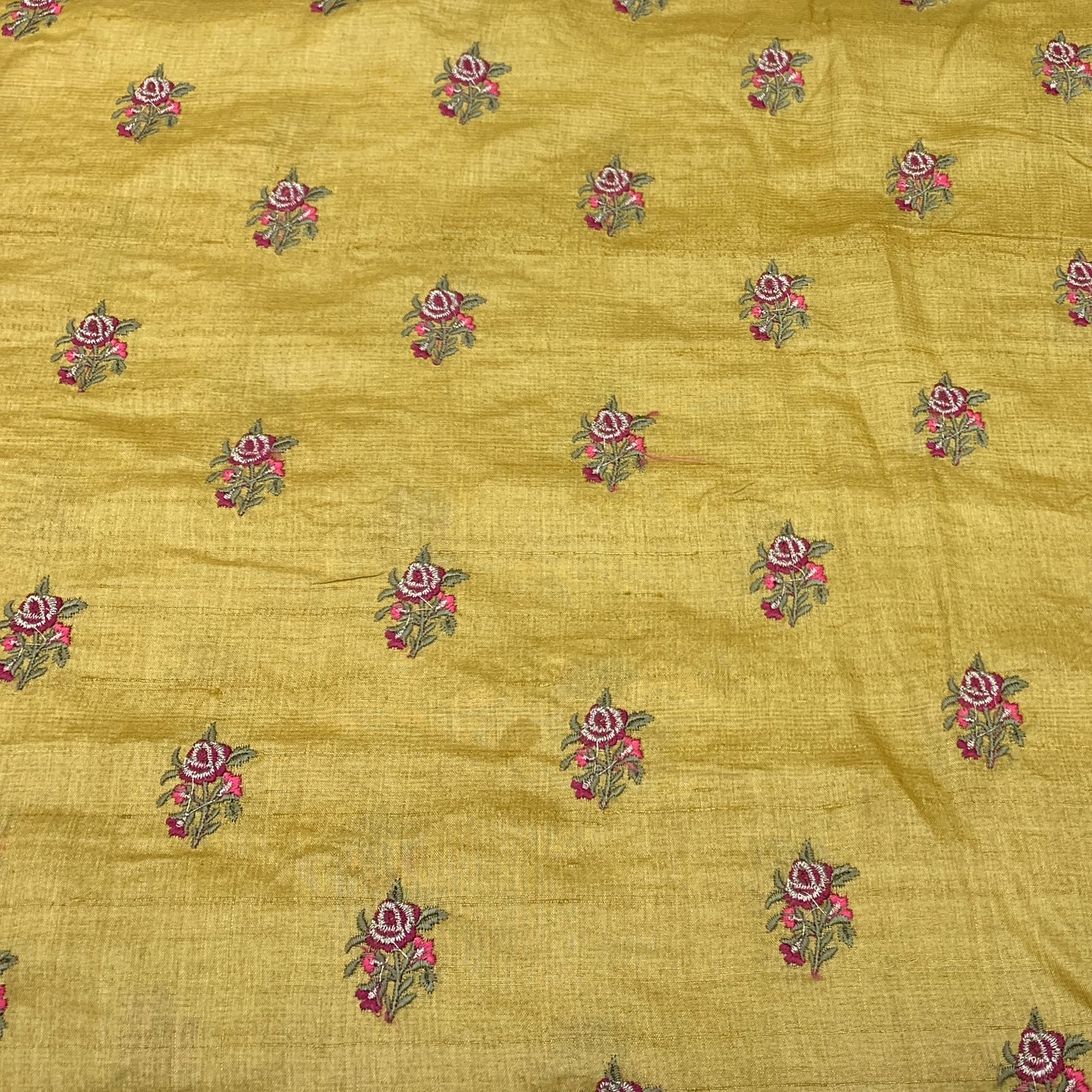 Yellow Tussar Embroidery