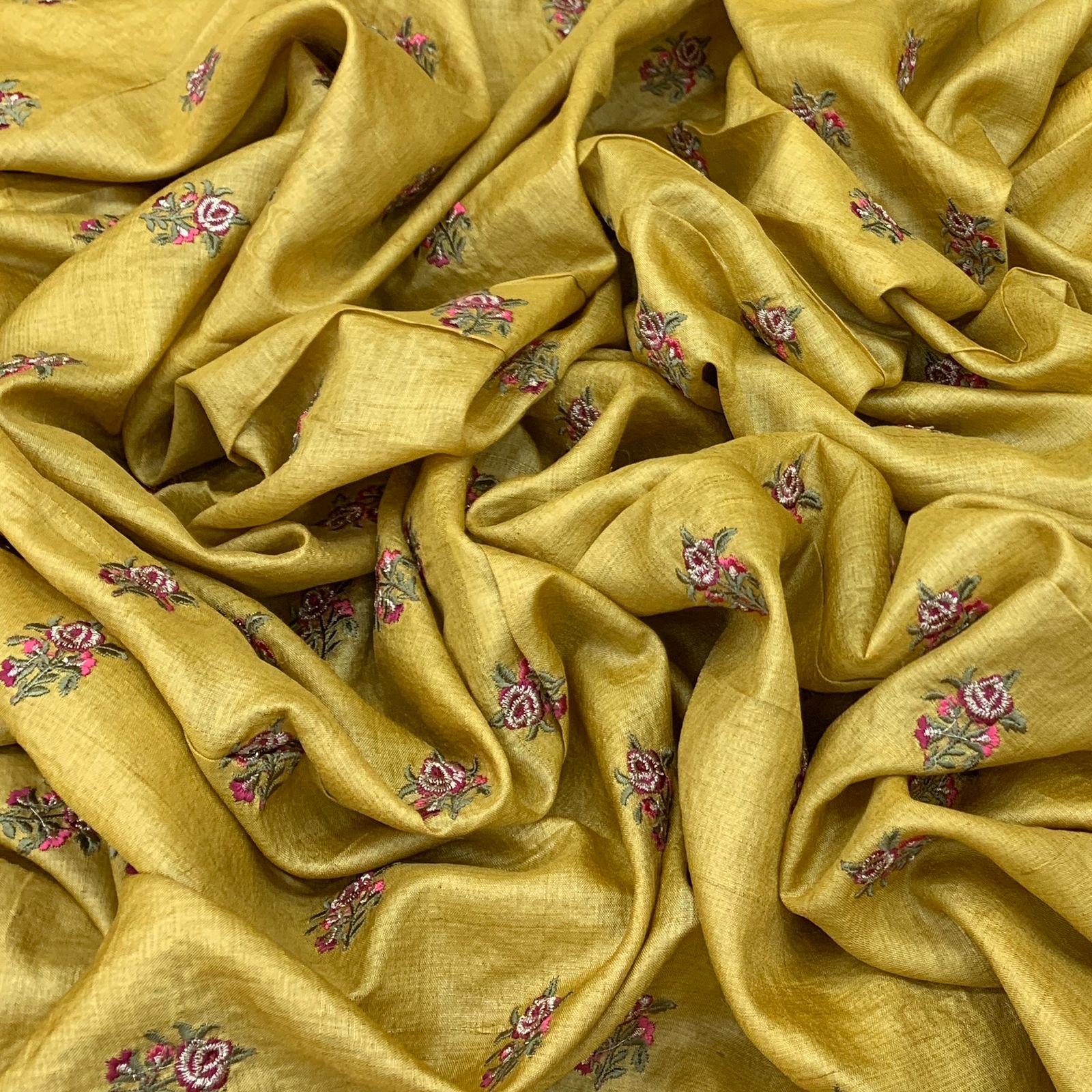 Yellow Tussar Embroidery