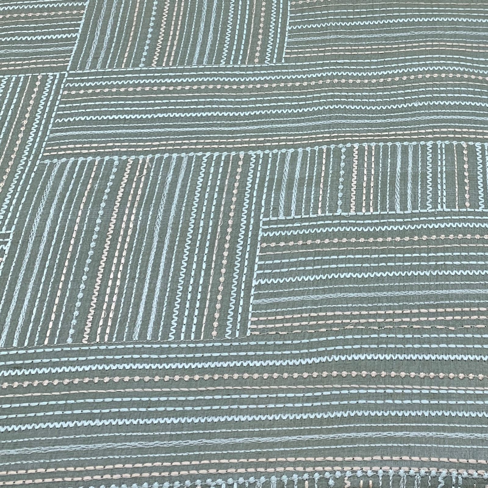 Pastel Green  Tussar Embroidery