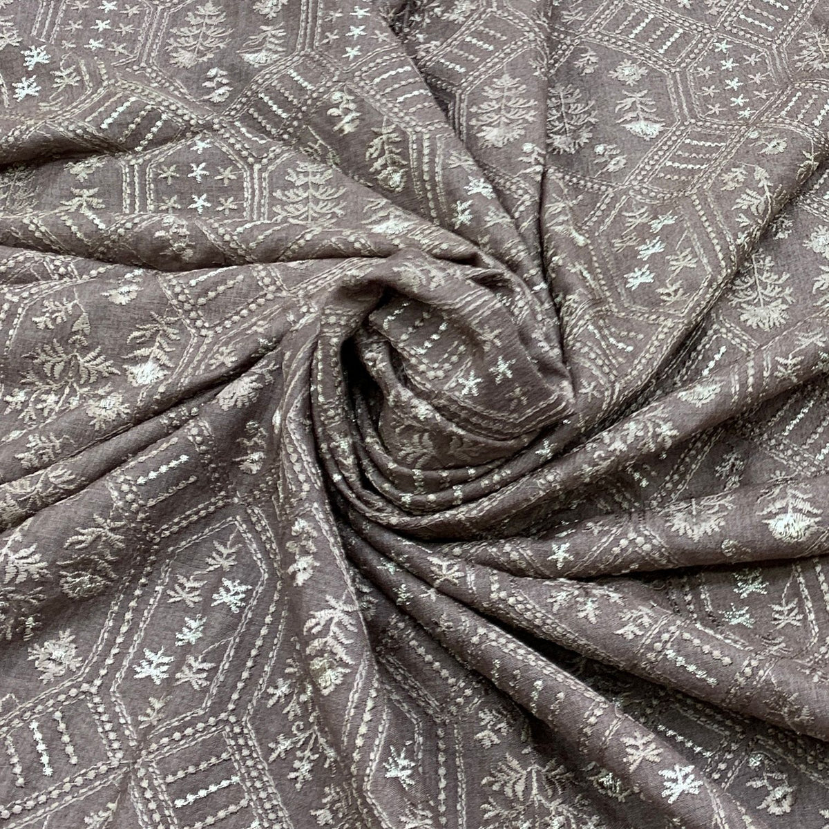 Grey Tussar Embroidery