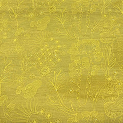Yellow Munga Tussar Thread Embroidery
