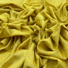 Yellow Munga Tussar Thread Embroidery