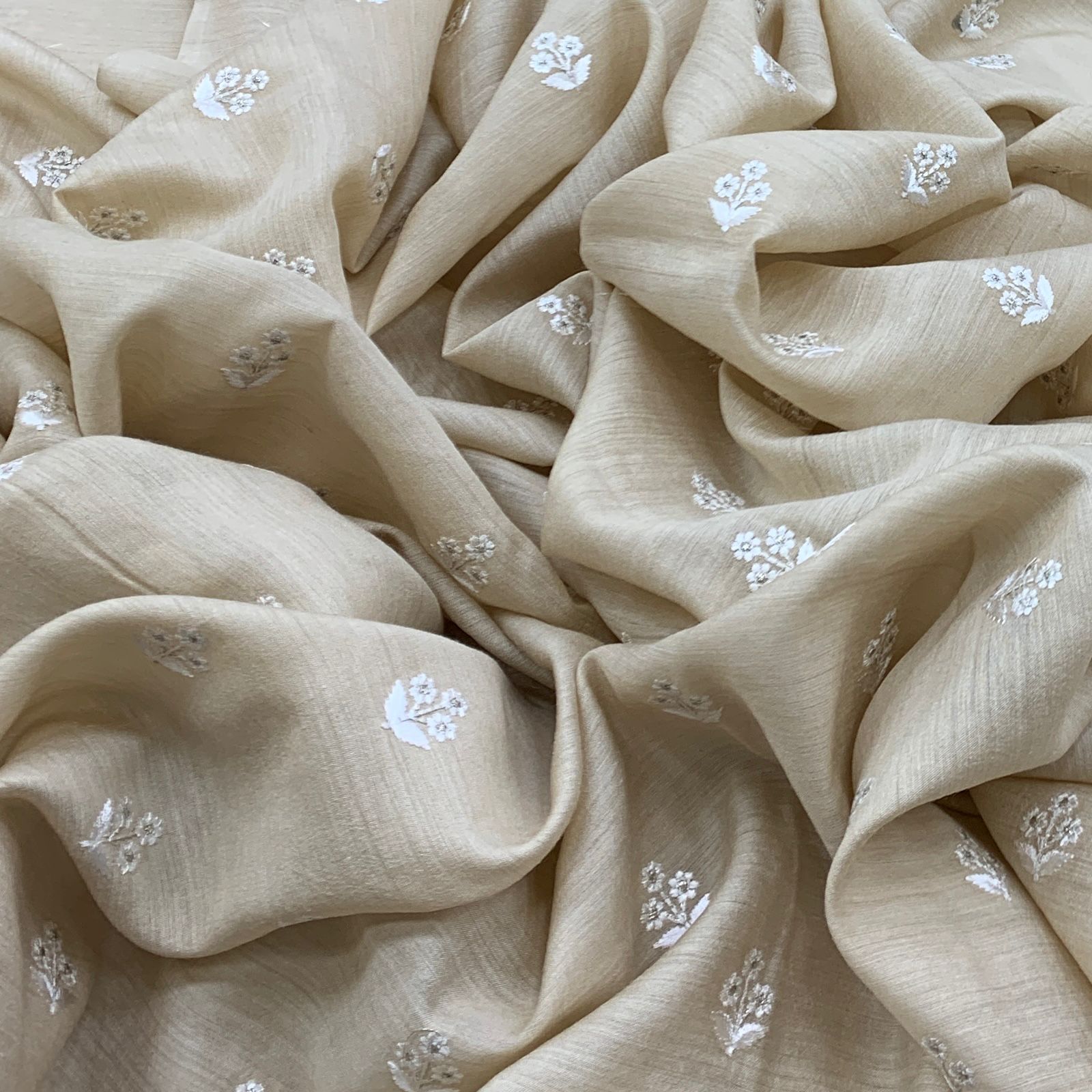 Beige Munga Silk Embroidery