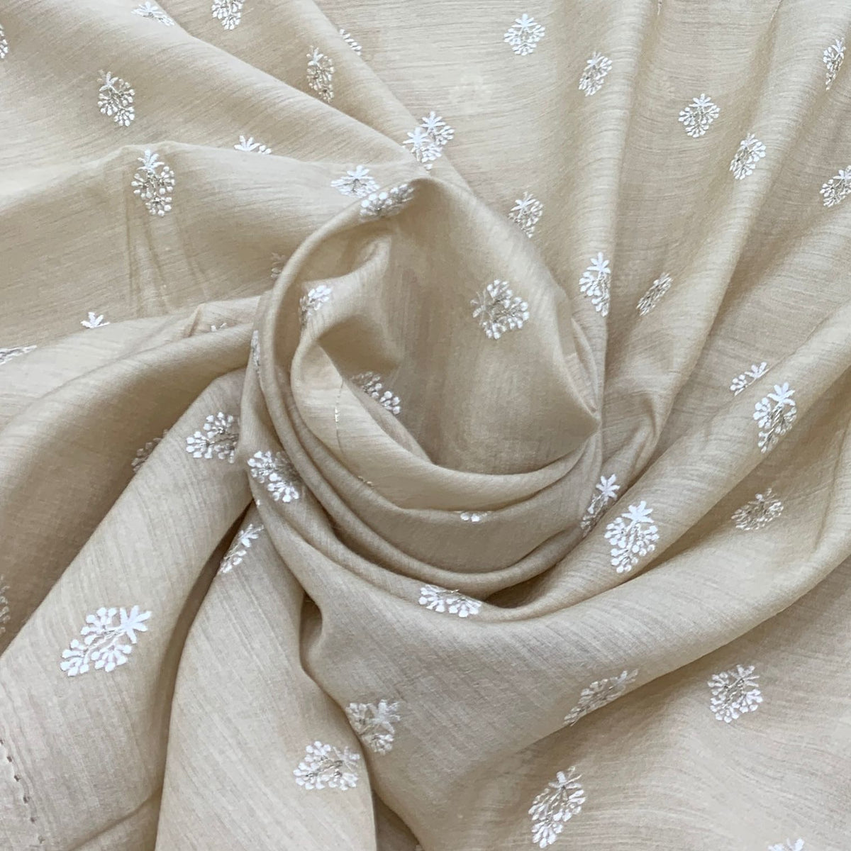 Beige Munga Silk Embroidery