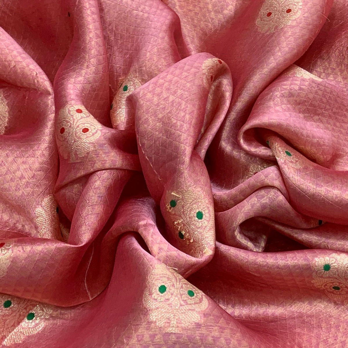 Pink Dupion Silk Brocade