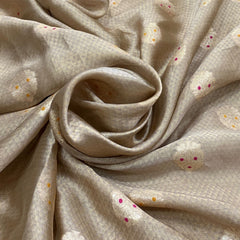 Beige Gold Dupion Meenakari Silk Brocade