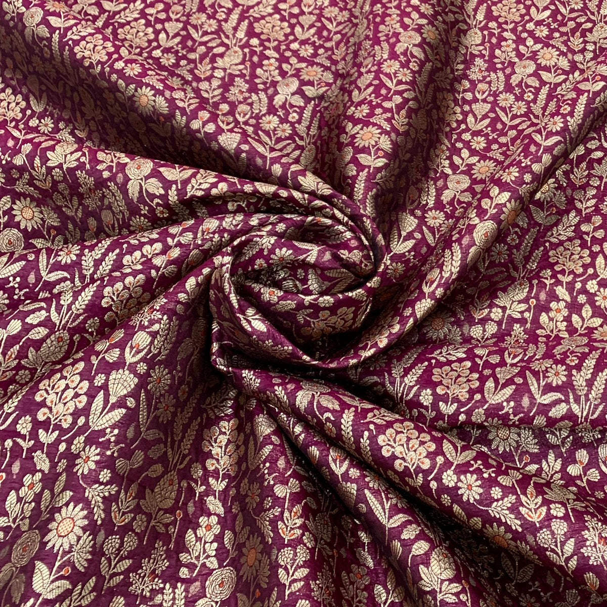 Wine Silk Brocade