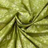 Lime Green Silk Brocade