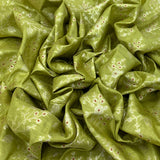 Lime Green Silk Brocade