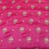 Pink Tusser  Silk Embroidery