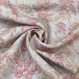 Viscose Linen Natural Beige Flower  Print