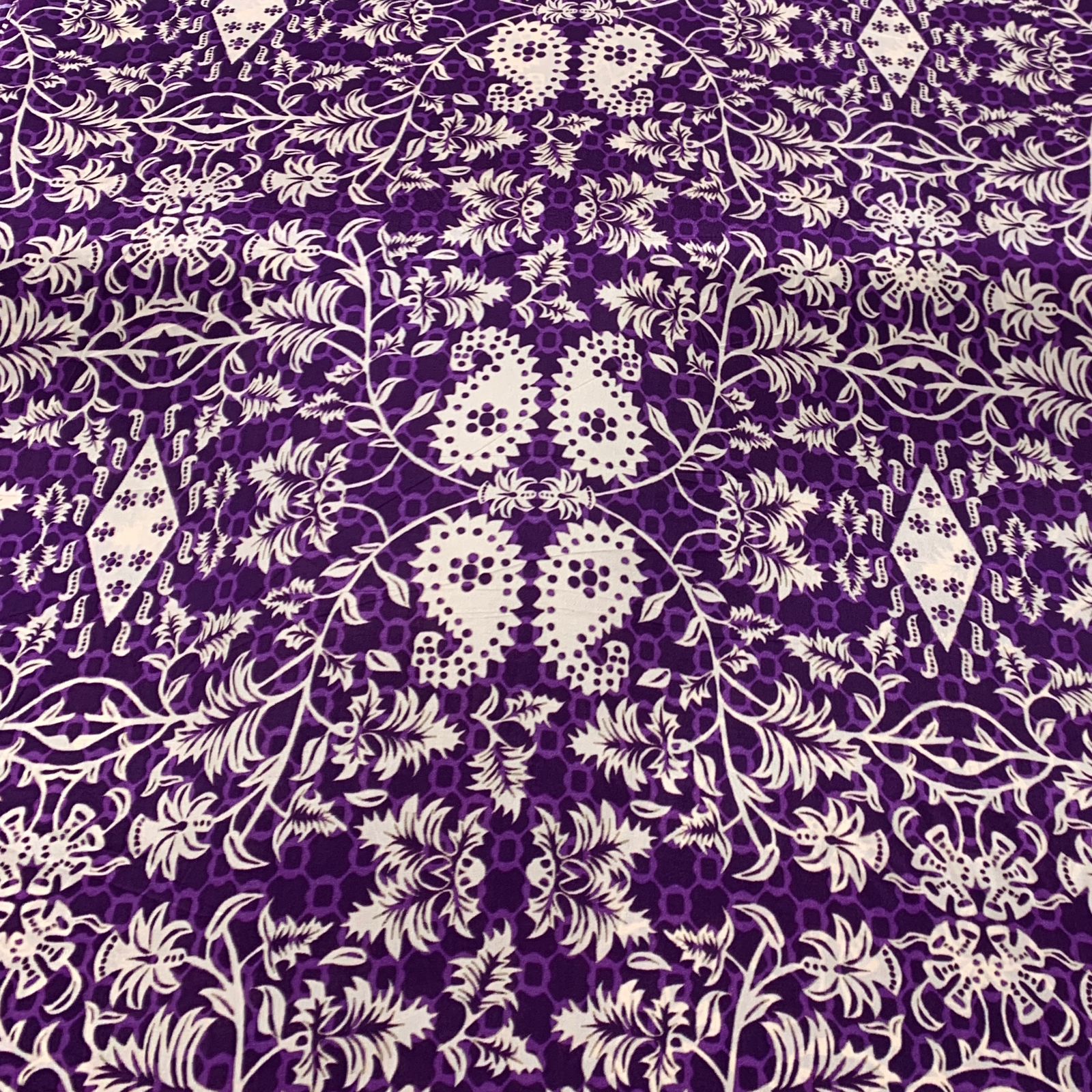 Purple Flower Crepe Print