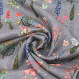 Gauge Linen Grey Tree Print