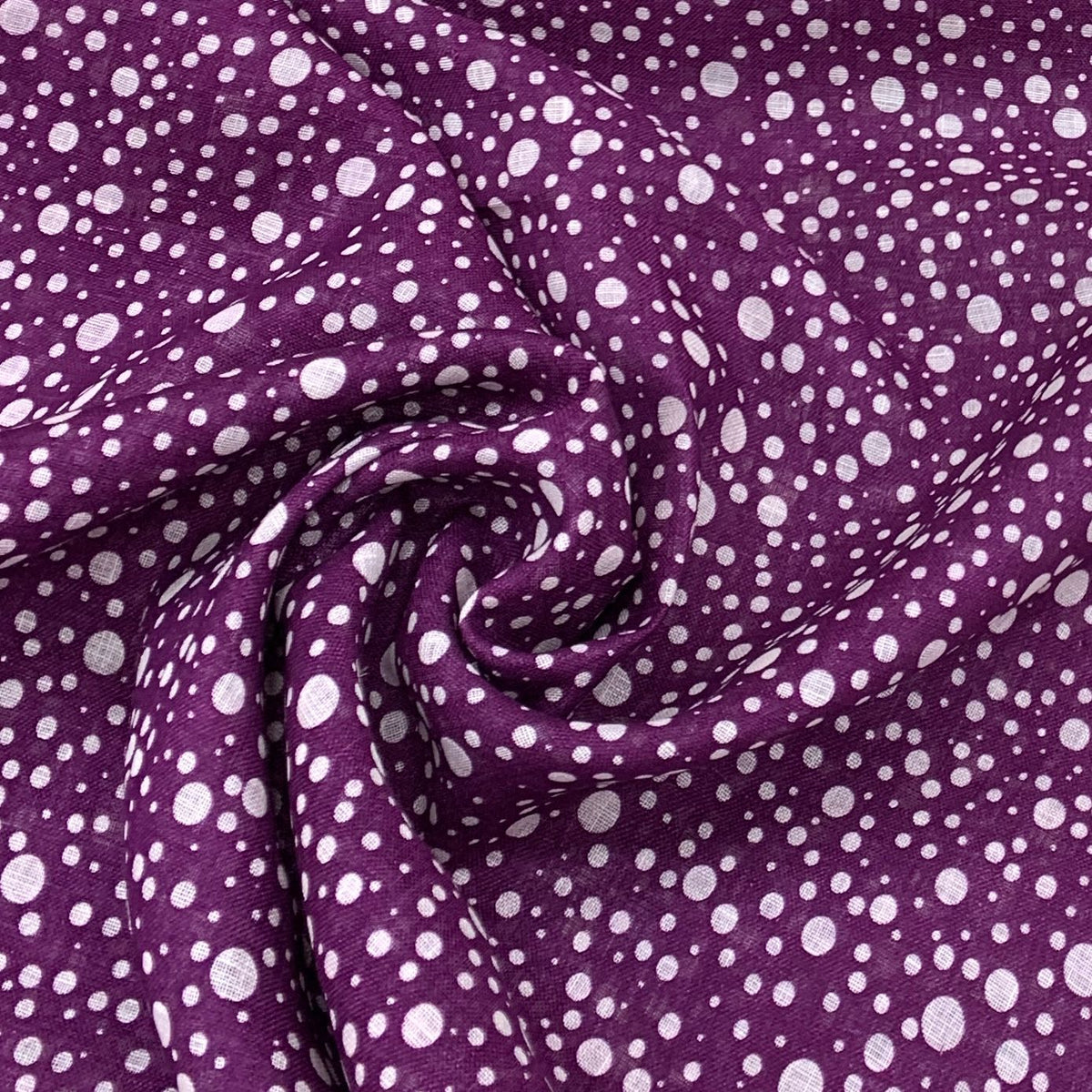 Gauge Linen Purple Dotted Print