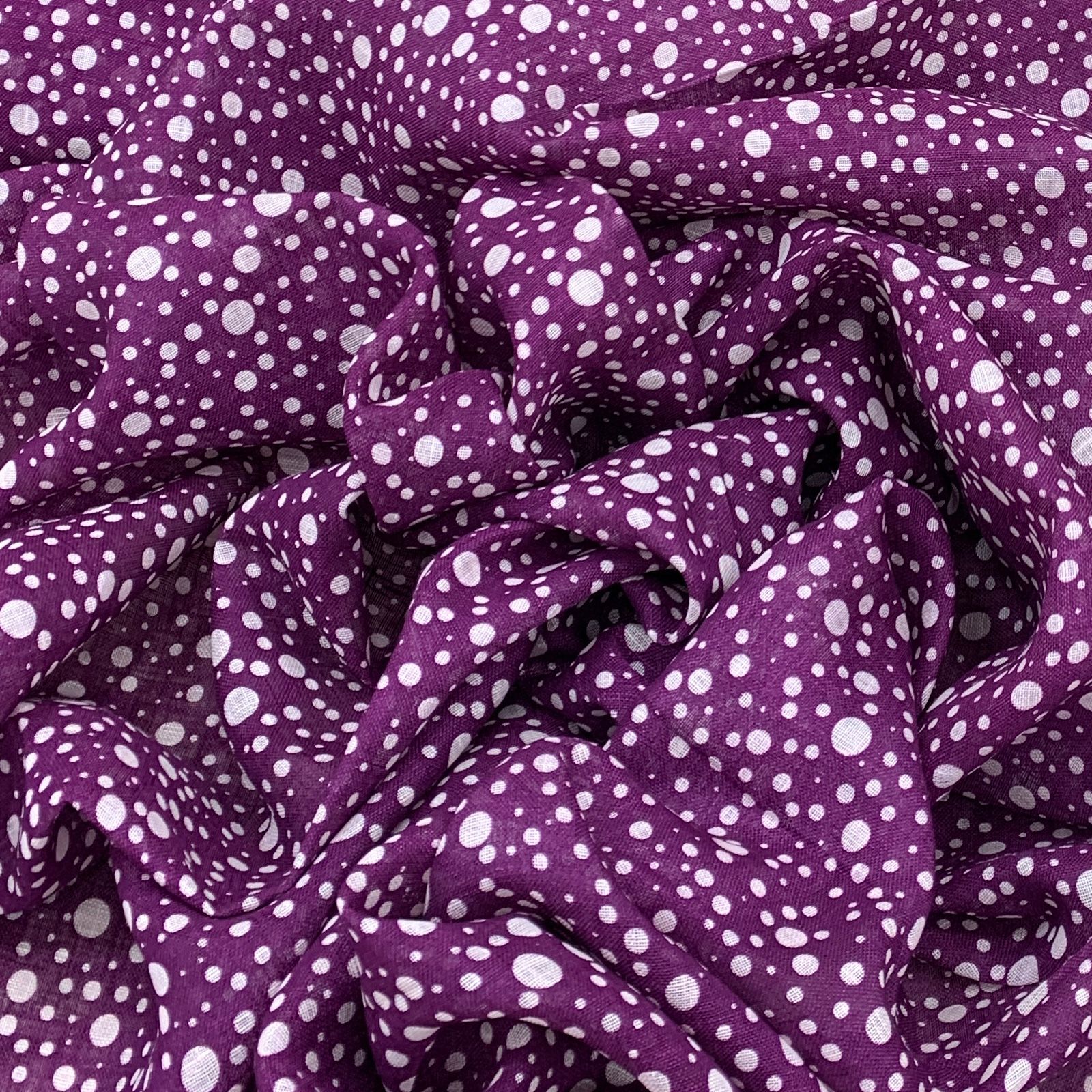 Gauge Linen Purple Dotted Print