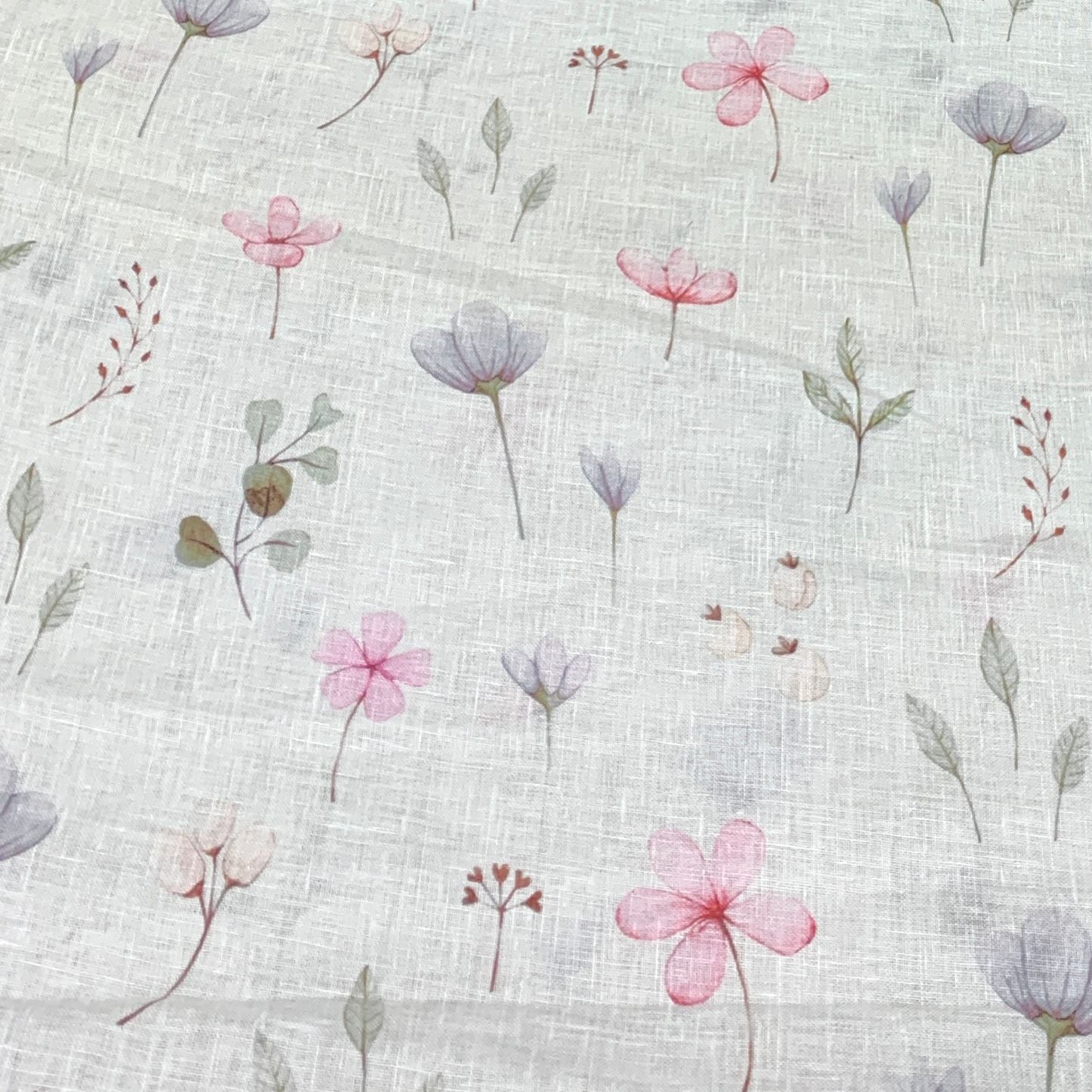 Gauge Linen Off White Floral  Print