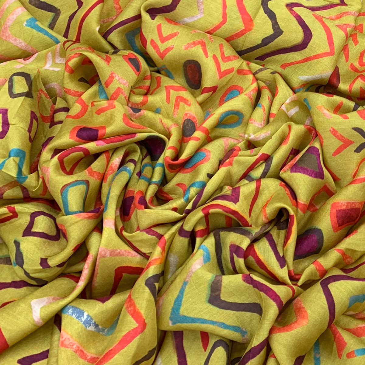 Muslin Yellow Geometric Print