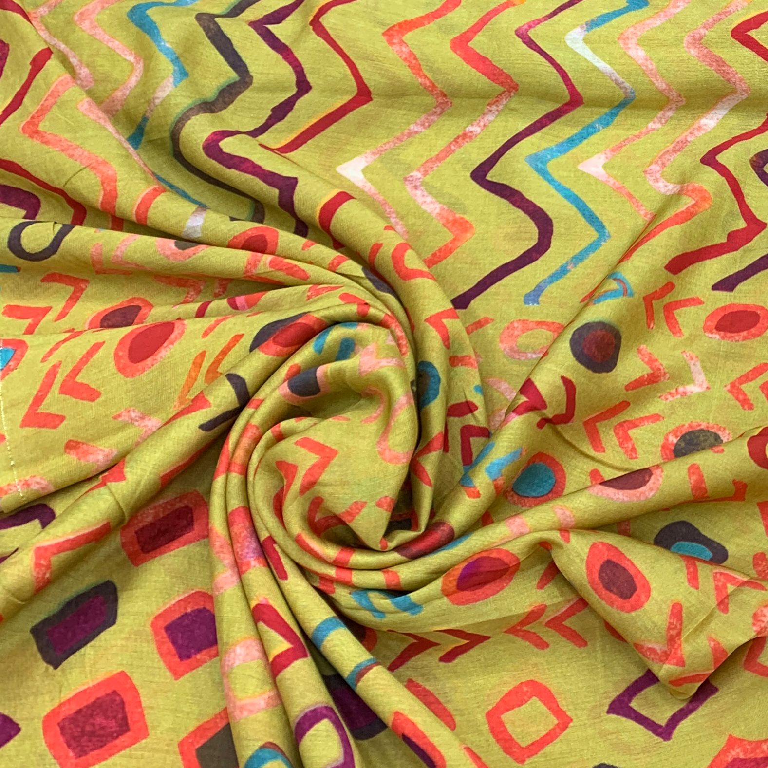 Muslin Yellow Geometric Print