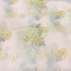 Light Peach Pure Organza Embroidery