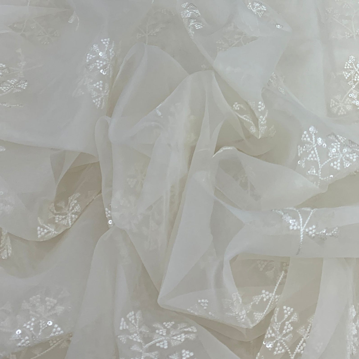 White Pure Organza Embroidery