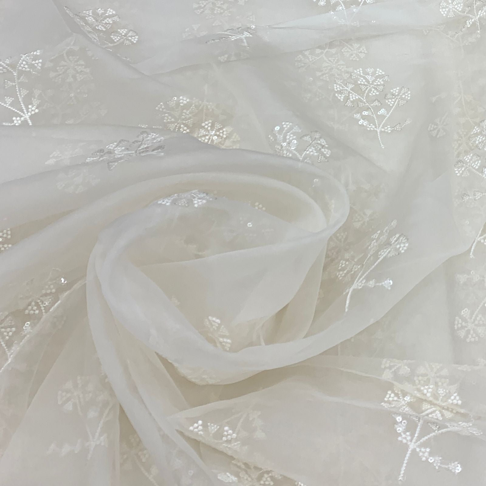 White Pure Organza Embroidery