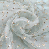 Light Sea Green Pure Organza Embroidery