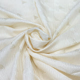 Off White Slub Silk Off Sequins Thread Embroidery