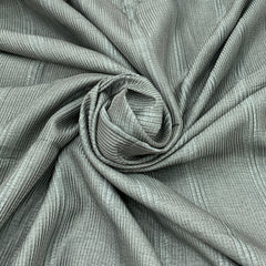 Olive Green Slub Silk Pintex Embroidery