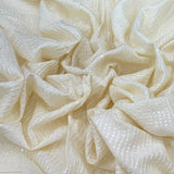Off White Slub Silk Sequins Thread Embroidery