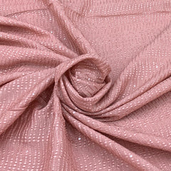 Pastel Pink Slub Silk Embroidery