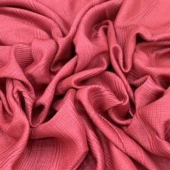 Carrot Pink Slub Silk Pintex Embroidery