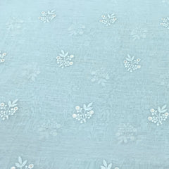 Baby Blue Mul Chanderi Floral Embroidery