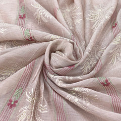 Pastel Onion Pink Mul Chanderi Embroidery
