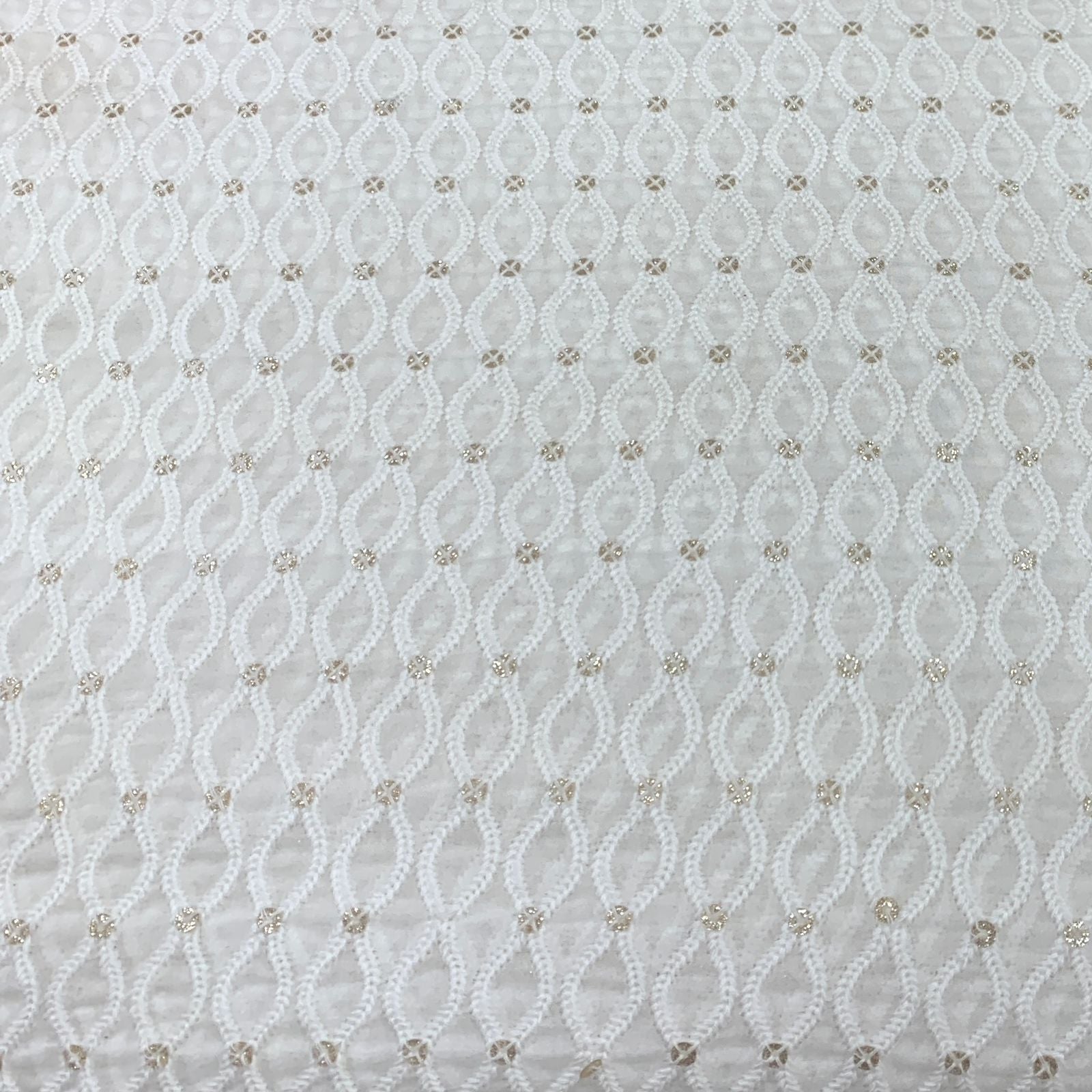 White Georgette Thread Embroidery
