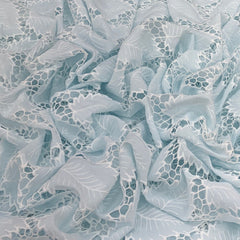 Baby Blue Crepe Cutwork Embroidery