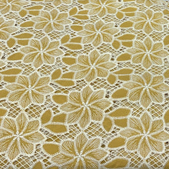 Mustard Yellow Crepe Cut Work Embroidery